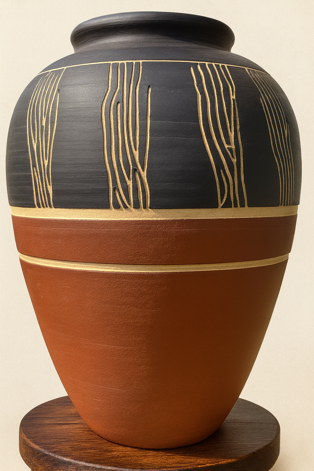 Formes épurées céramique argile rouge Bordeaux