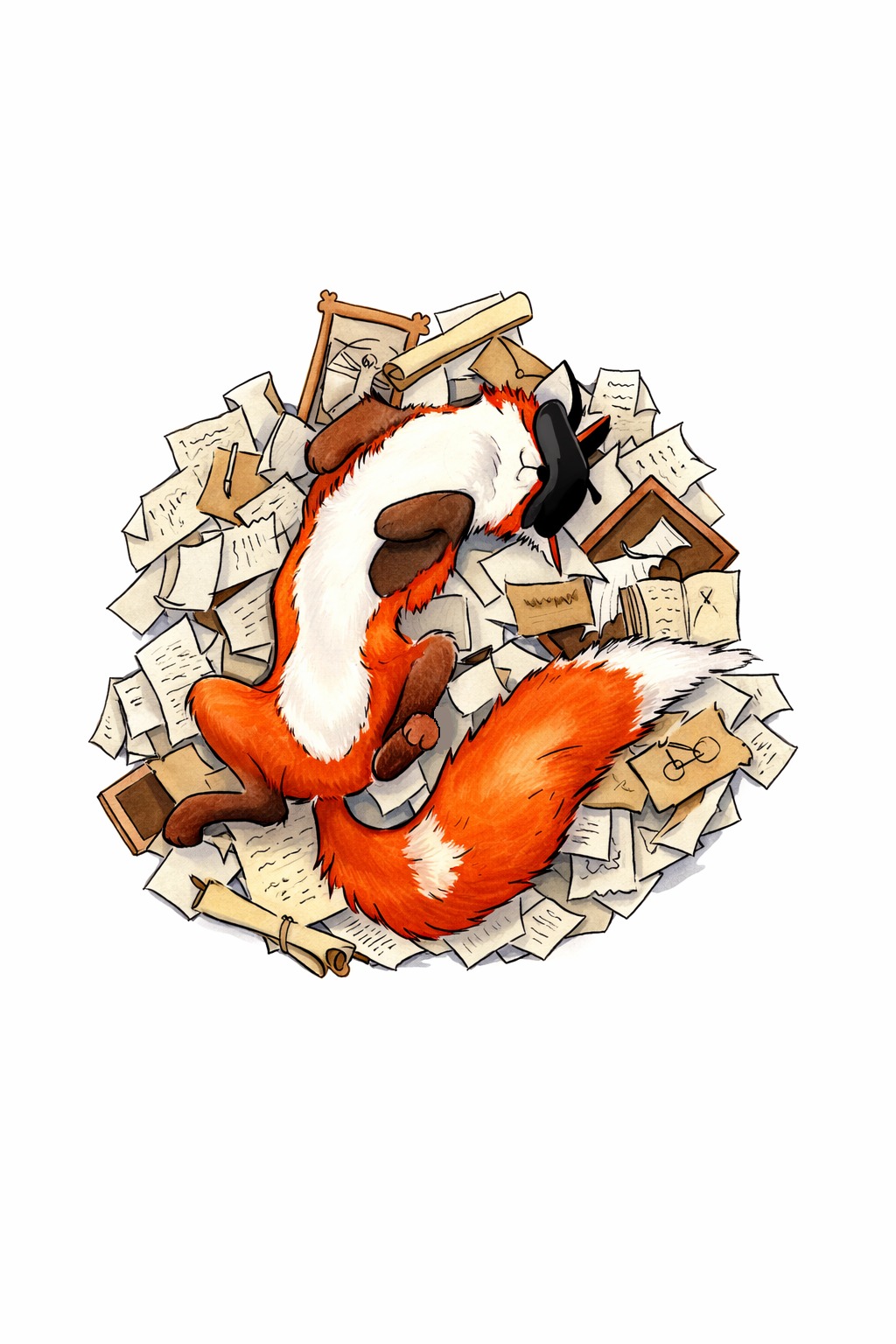 LéonarT — le renard couché sur ses créations artistiques